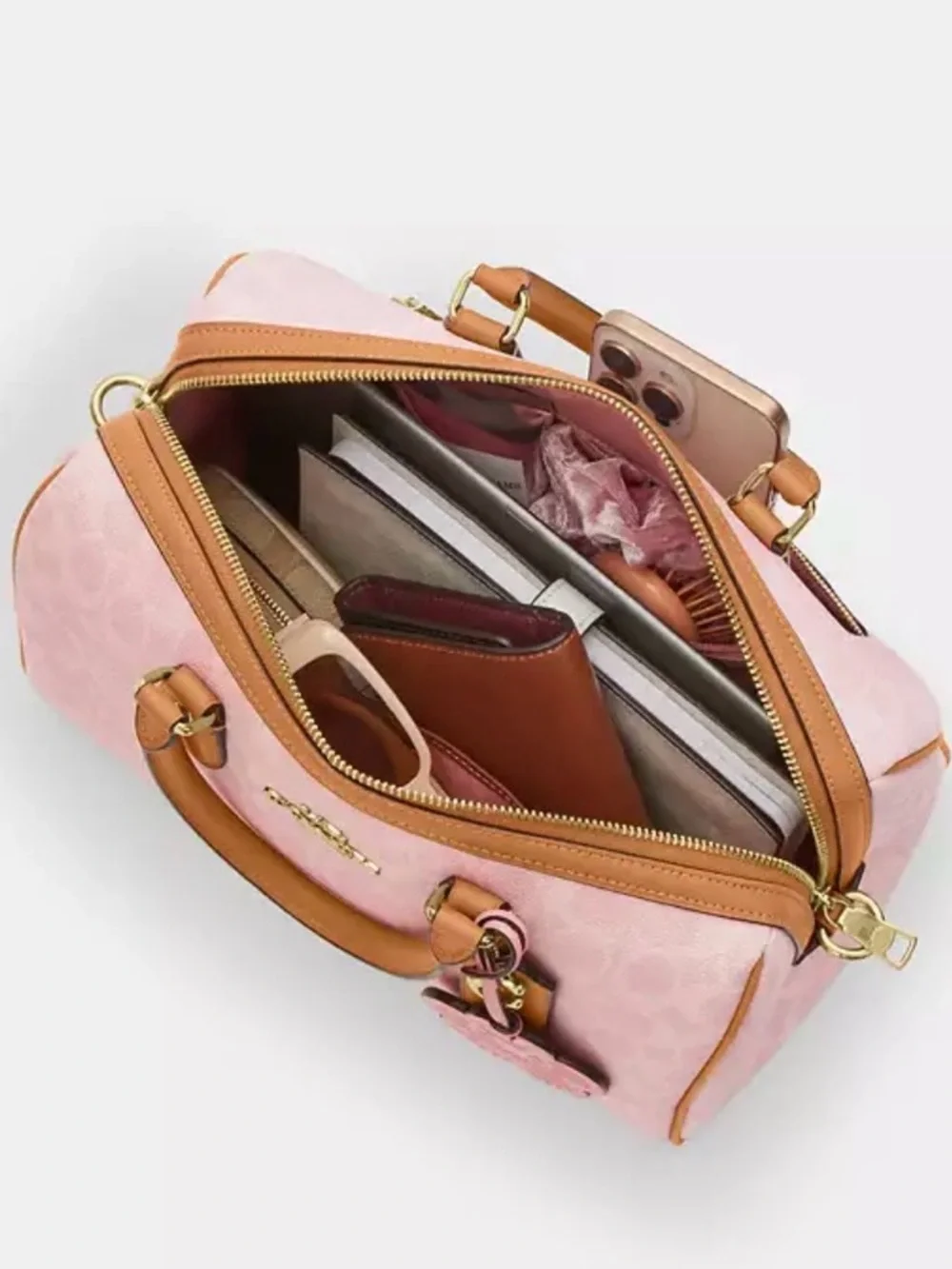 🌸New Coach Large Powder Pink Rowan w/Charms - Picture 5 of 7